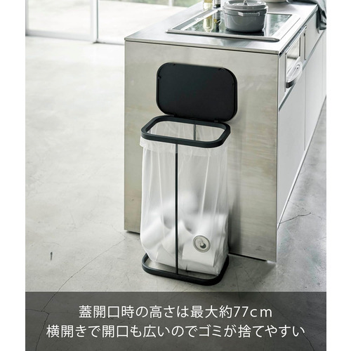 山崎実業 ルーチェ（LUCE） 横開き分別ゴミ袋ホルダー 4908 ブラック