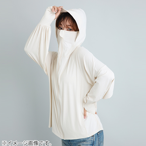 ヨキ（Yoki）　フード付きUVカットパーカ　アイボリー