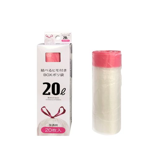 ニッコー 結べるヒモ付きポリ袋 20L MH－1 半透明 20枚入