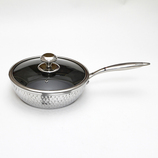 お買い得】 谷口金属工業 ガラス蓋付槌目鍛造フライパン 26cm IH