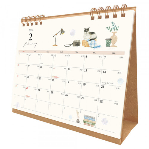 2026年版・卓上】 エヌビー社（NB） 卓上カレンダー 5868620 あわいろ