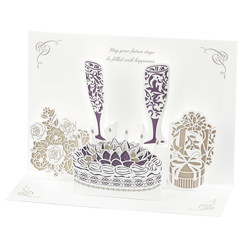 学研ステイフル 誕生日カード レーザー ポップカード B シャンパン カード ポストカード バースデー 誕生日カード 東急ハンズネットストア