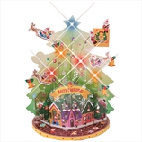 【クリスマス】学研 ライト付卓上メドレー クリスマスカード X14805 グリーン