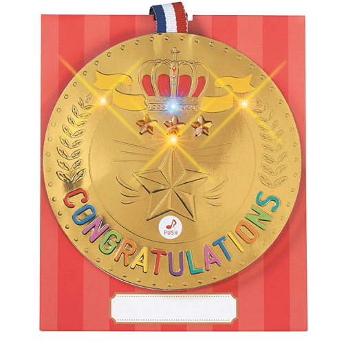 学研ステイフル お祝いカード ミュージック ライト付 E メダル カード ポストカード バースデー 誕生日カード 東急ハンズネットストア