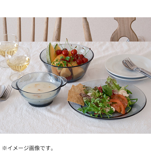 耐熱カラーガラス 耳付きボウル グレー｜【ハンズネットストア】
