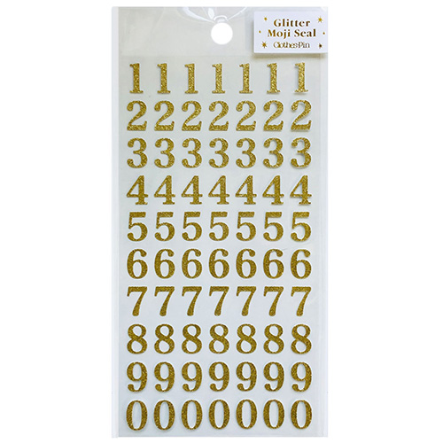 クローズ・ピン グリッター文字シール US-16152 数字・金｜【ハンズ