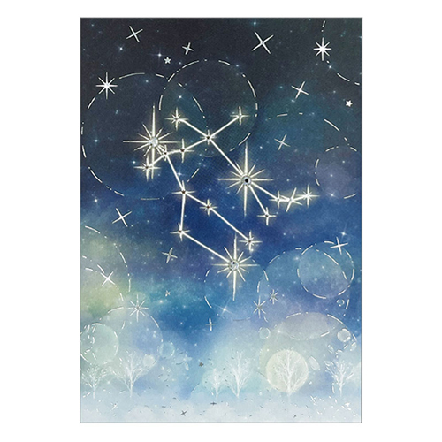 クローズ・ピン 12星座ラインストーンポストカード 双子座 PC16605