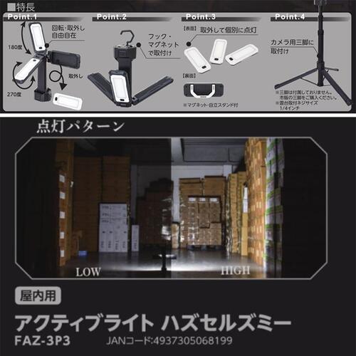 日動工業（NICHIDO） アクティブライト ハズセルズミー FAZ3P3