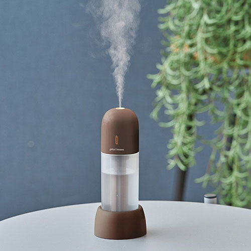 ライフオンプロダクツ（Life　on　Products）　プラスモア（plusmore）　充電式3WAYポータブル加湿器スタンド付　PBAHF006－WH　モカ