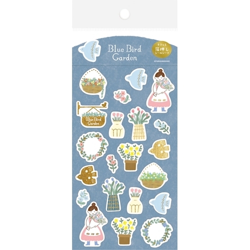古川紙工 箔押しシールシート QS227 ブルーバードガーデン｜【ハンズ