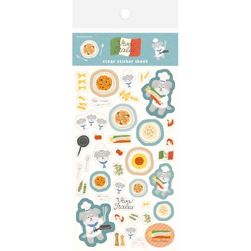古川紙工 透明シールシート イタリア QS347 パスタわんこ｜【ハンズ