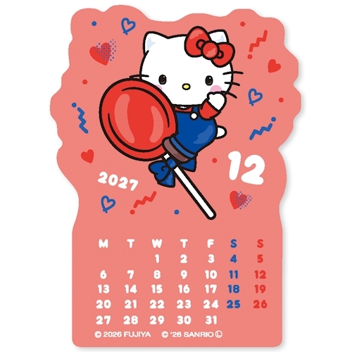 2027年版・卓上】 古川紙工 シールカレンダー CL27 PEKO×HELLO KITTY