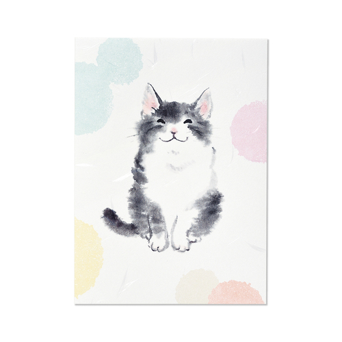 G.C.PRESS カード 和風多目的 007－11 墨絵 ねこ｜【ハンズネットストア】