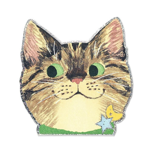 G.C.PRESS ダイカットミニカード多目的 猫顔 011-78 キジトラ