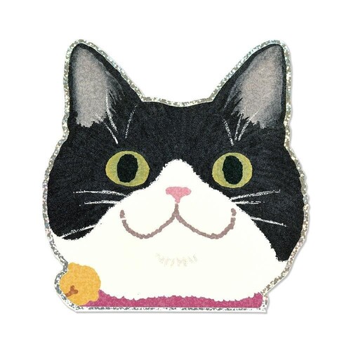 G.C.PRESS ダイカットミニカード多目的 猫顔 011-80 はちわれ