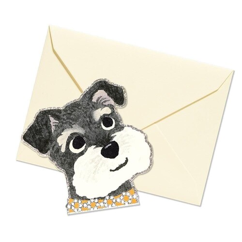 G.C.PRESS ダイカットミニカード多目的 犬顔 011-82 シュナウザー