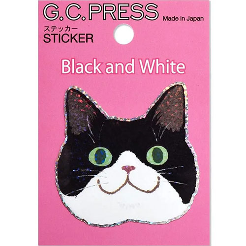 G.C.PRESS ステッカー 523－07 猫顔 はちわれ｜【ハンズネットストア】