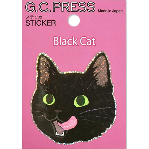 G.C.PRESS ステッカー 523－12 猫顔 黒ネコ｜【ハンズネットストア】