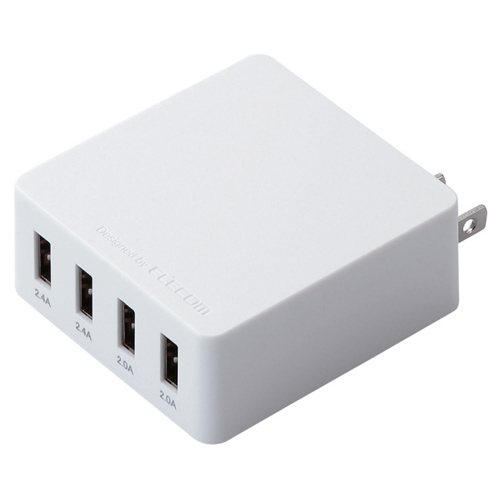 【クリックで詳細表示】エレコム(ELECOM) スマートフォン タブレット用USB充電器 4ポート4.0A MPA-AC4U001WH ホワイト