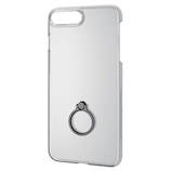 【iPhone8Plus/7Plus】 エレコム シェルカバー リング付 PM-A17LPVRBK ブラック