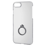 【iPhone8/7】 エレコム シェルカバー リング付 PM-A17MPVRBK ブラック