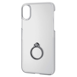 【iPhoneX】 エレコム シェルカバー リング付 PM-A17XPVRBK ブラック
