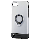 【iPhone8/7】 エレコム TOUGHSLIM リング付 PM-A17MTSRWH ホワイト