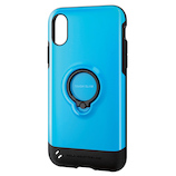 【iPhoneX】 エレコム TOUGHSLIM リング付 PM-A17XTSRBU ブルー