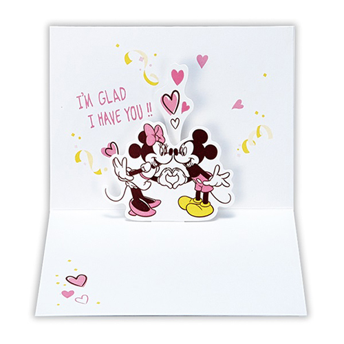 ホールマーク ディズニー ハートネオン ミッキーとミニー 多目的立体カード カード ポストカード バレンタインカード 東急ハンズネットストア