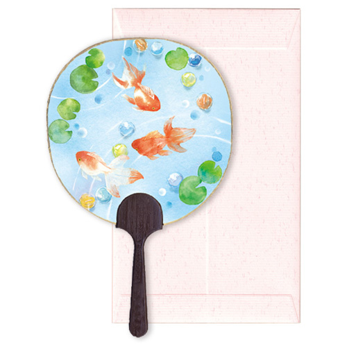 チキュウグリーティングス 草花うちわカード C30－0002 金魚｜【ハンズ