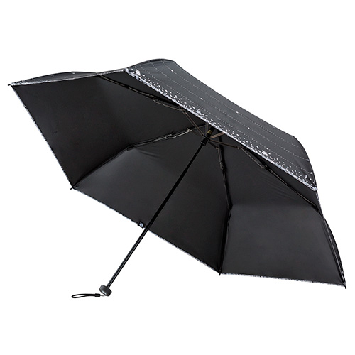 モズ（moz）×ハンズ 一級遮光 折りたたみ日傘 55cm ボーダーブラック