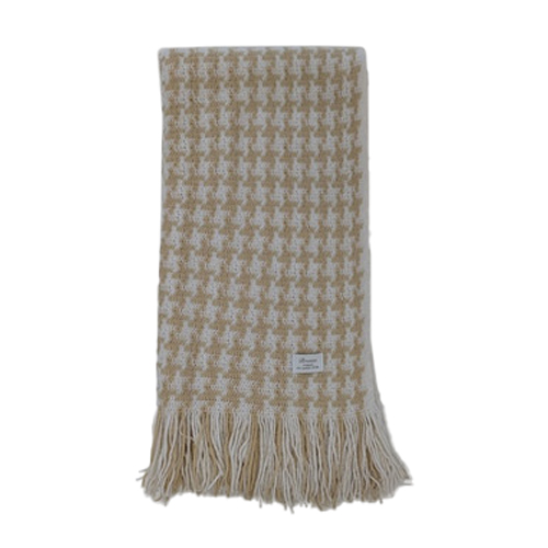 マフラー 32×180cm ベージュ系 千鳥柄 マフラー 32×180cm ベージュ系 千鳥柄