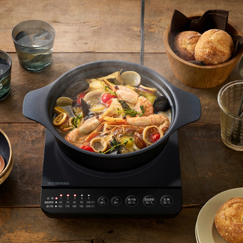 値下げ　IH コンロ付き 炊飯器 アイリスオーヤマ（IRIS OHYAMA） IHコンロ鍋セット 1000W IHKP-T39220