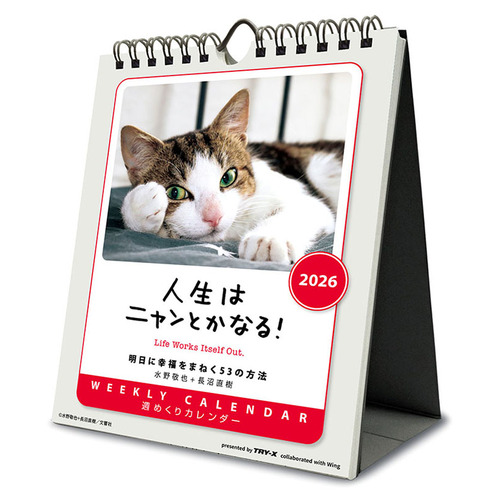 2026年版・壁掛卓上兼用】 トライエックス（TRY-X) 週めくり 人生は