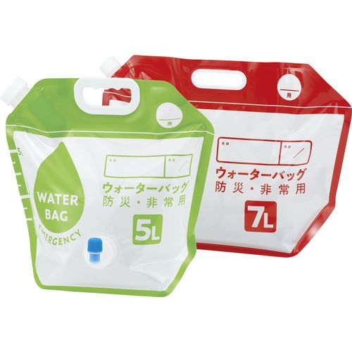 コジット 小さく保存！ウォーターバッグ 5L・7L 91979 赤色