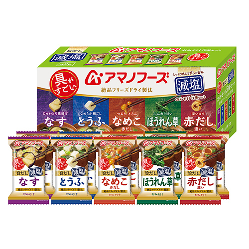 お買い得】 アマノフーズ 減塩おみそ汁 5種セット 10食入 ※軽減税率