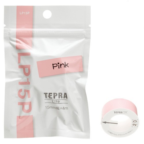 【クリックで詳細表示】キングジム 「テプラ」Liteテープ LP15P ピンク