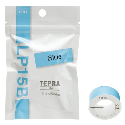 【クリックで詳細表示】キングジム 「テプラ」Liteテープ LP15B ブルー