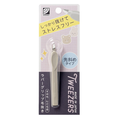 グリーンベル ラバーグリップ毛抜き 先斜めタイプ GT－316｜【ハンズ