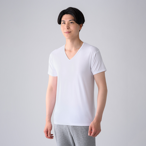 レッド（ReD） Vネックインナー半袖（COOL） LL ブラック （一般医療