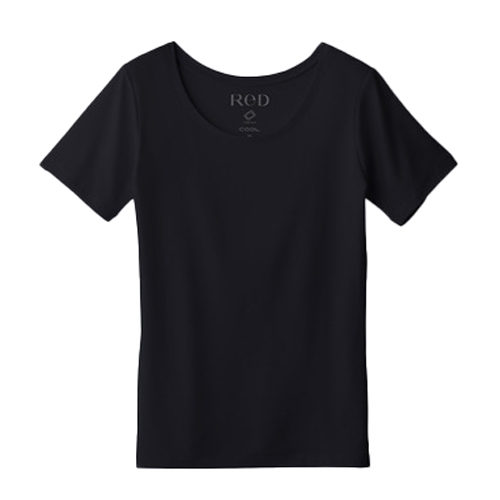 レッド（ReD） Uネックインナー半袖（COOL） L ブラック （一般医療