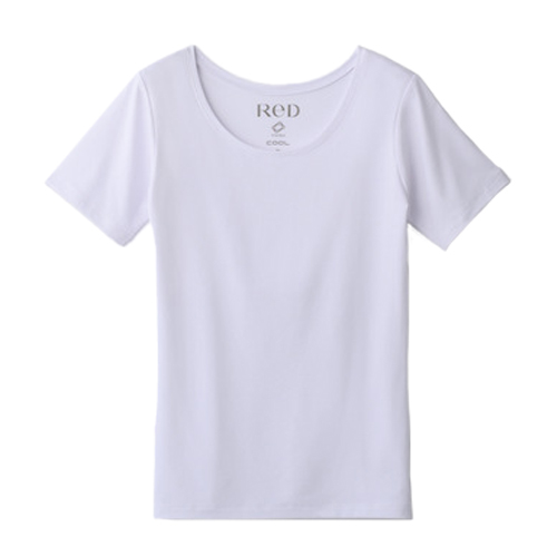 レッド（ReD） Uネックインナー半袖（COOL） L ホワイト （一般医療