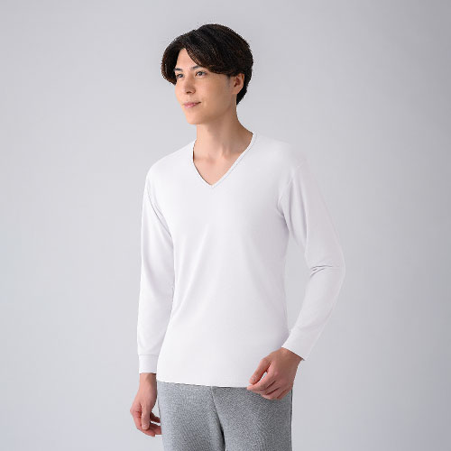 レッド（ReD） Vネックインナー長袖 M ホワイト （一般医療機器