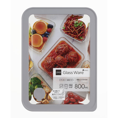 アスベル（ASVEL） 密閉ガラス保存容器（長角型） 800mL MGO-800 A4610