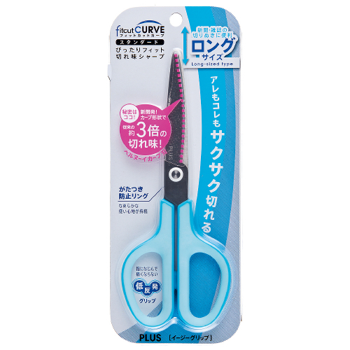 プラス FカットカーブS型ロング 34-521 ブルー