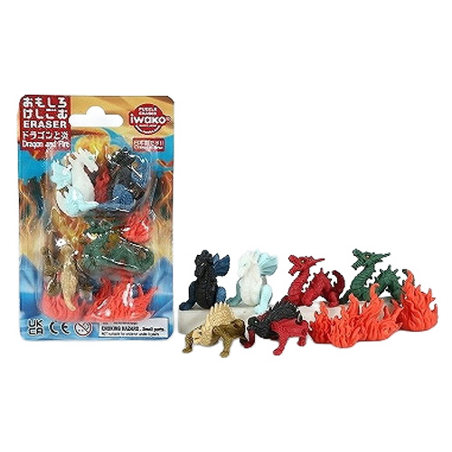 イワコー ブリスターパック消しゴム ドラゴンと炎｜【ハンズネットストア】