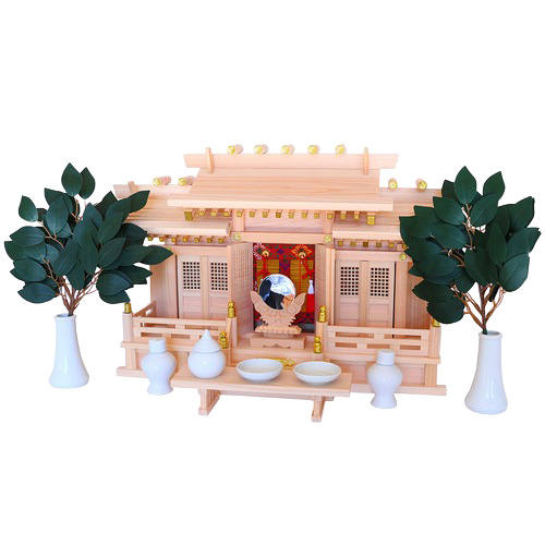 神棚の里 屋根違い三社 開運 中 神棚セット