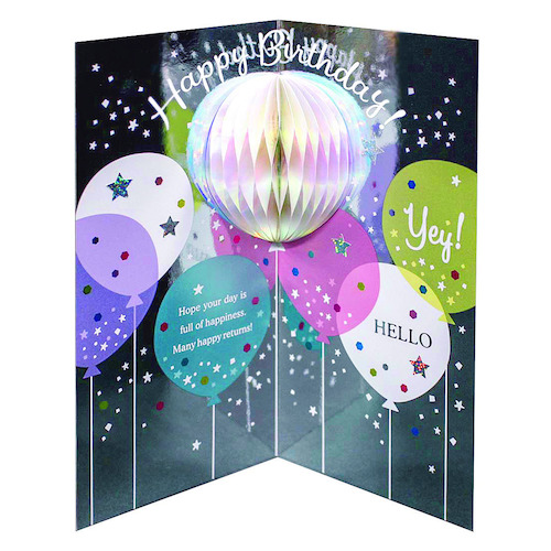 アートプリントジャパン ホログラムハニカムバーズデーカード バルーン カード ポストカード バースデー 誕生日カード 東急ハンズネットストア