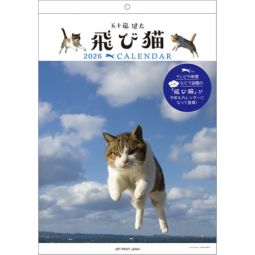 2026年版・壁掛】 アートプリントジャパン（A.P.J.） 飛び猫 033