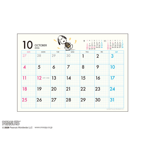 2027年版・卓上】 アートプリントジャパン（A.P.J.） PEANUTS 卓上